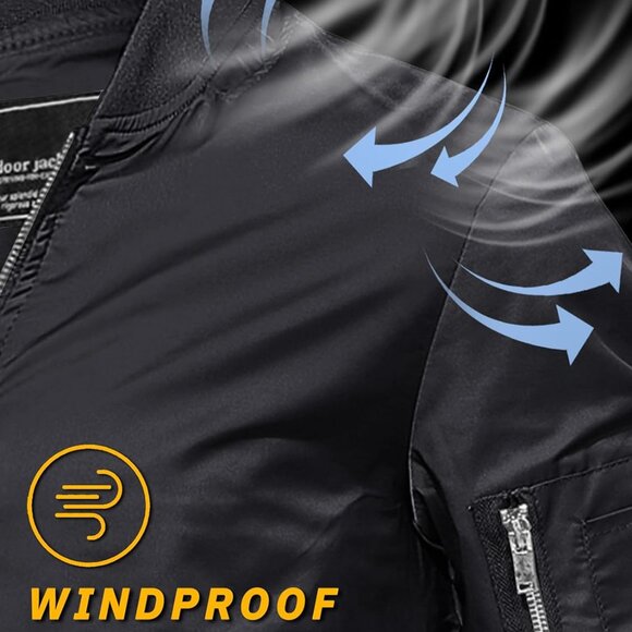 Men's Lightweight Casual Bomber Jacket - Breathable Windbreaker for Spring/Fall - Picture 3 of 7